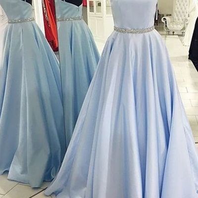 Royal halter backless satin long beaded crystal prom evening dresses formal dress p47