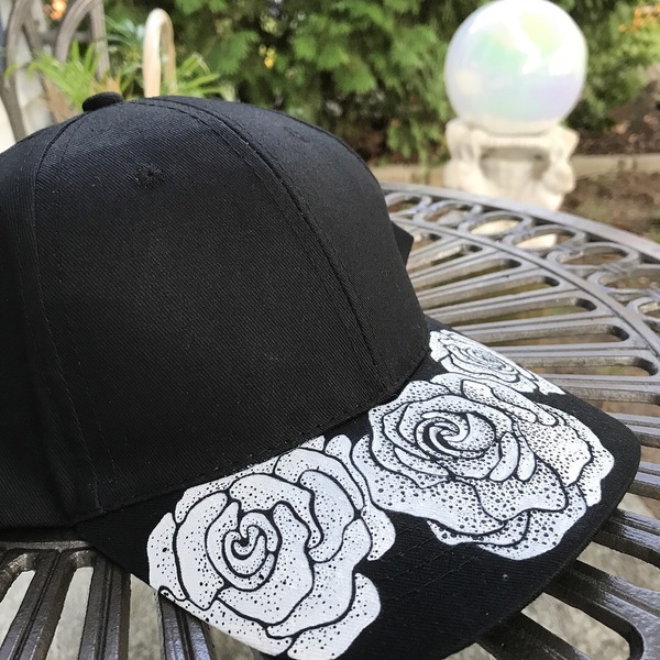 Hand Painted Rose Hat