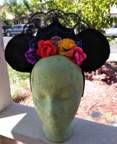 Day of the dead inspired mouse ears 