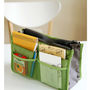 APPLE GREEN Color  Large Liner Organizer Bag Dual Zipper Purse Nice to Insert Inside BAGS - Thumbnail 1