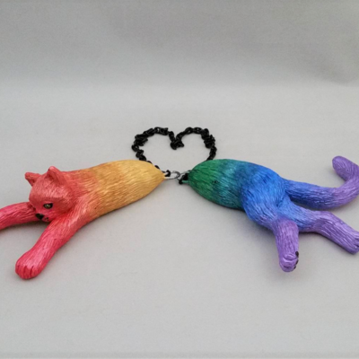 Rainbow cat "kitty kollar" shoulder necklace