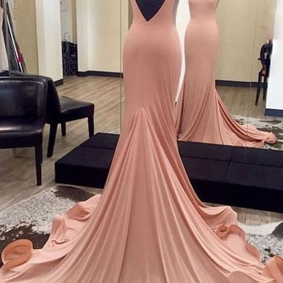 Cheap o-neck backless mermaid long prom evening dresses formal gowns p74