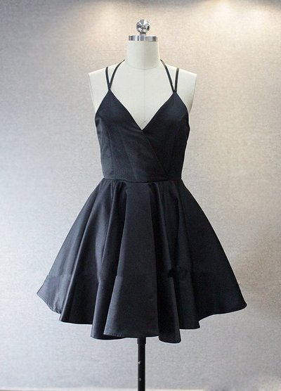 Black Short Straps Homecoming Dresses, Short Prom Dress, Party Dresses