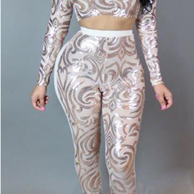 Supis 2 piece sequin set large blush