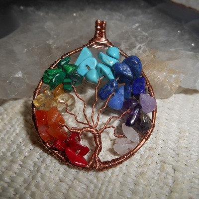 Copper chakra tree of life necklace