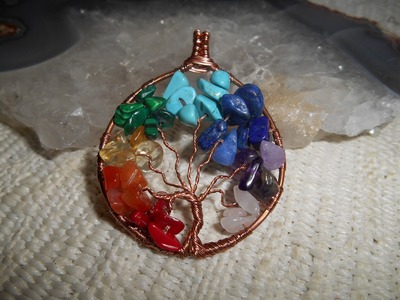 Copper chakra tree of life necklace