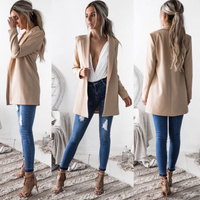 Krista Open Front Black Blazer - Thumbnail 1