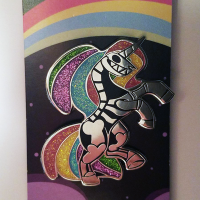 Silver bone unicorn pin - Thumbnail 2