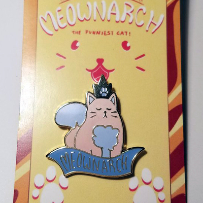 Meownarch pin (pastel)