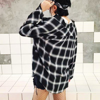 Vintage Long Sleeve Plaid Shirt - Thumbnail 3