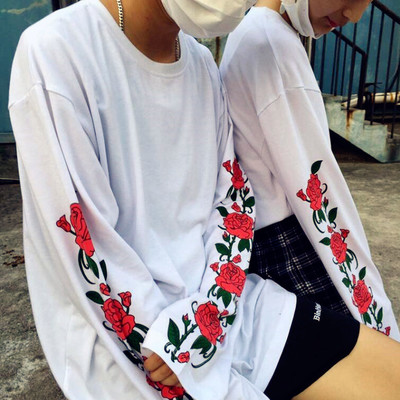 Rose printed long sleeve t-shirt