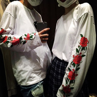 Rose Printed Long Sleeve T-shirt - Thumbnail 2