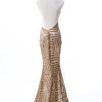 Gold Sequins Mermaid Prom Dress, Prom Dresses 2018, Long Prom Dresses - Thumbnail 1