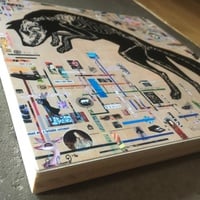 "The Invader" 12"x12" Print on Wood - Thumbnail 2