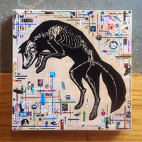 "The Invader" 12"x12" Print on Wood - Thumbnail 1