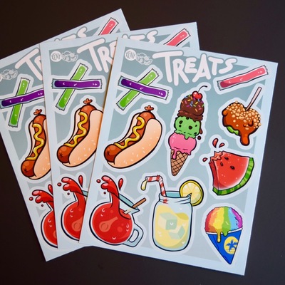 Summer treats sticker sheet
