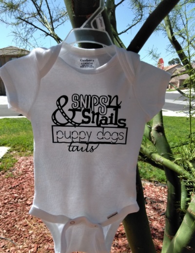 Puppy dog tails onesie