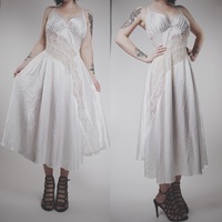 CLAIMED @aphasia.12 - Vintage 80s White Satin and Lace Bridal Nightgown  - Thumbnail 1