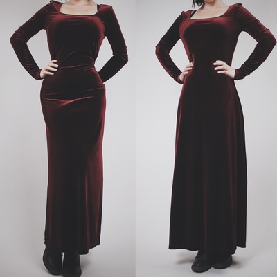 Claimed @ .bruschetta  - vintage 90s burgundy velvet gown 