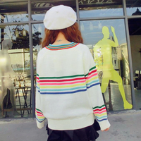 Harajuku Rainbow Stripe Knit Sweater - Thumbnail 2