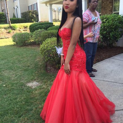 Elegant sweetheart mermaid prom evening dress long lace appliques beaded prom party dresses e299