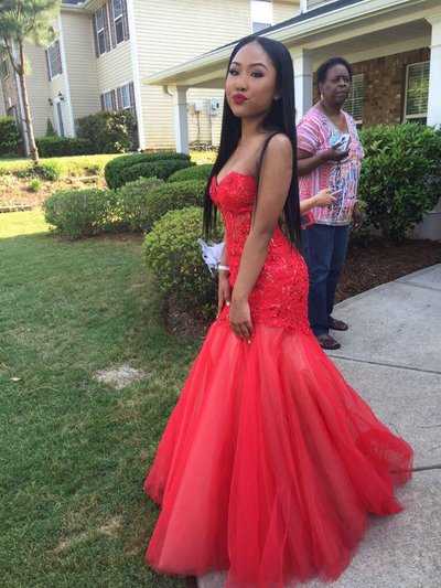 Elegant Sweetheart Mermaid Prom Evening Dress Long Lace Appliques Beaded Prom Party Dresses E299