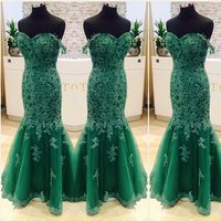 Prom Dress Long Elegant Sweetheart Straps Long Lace Appliques Mermaid Prom Evening Formal Dress E305 - Thumbnail 1