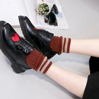 Retro Heart Oxford Shoes in Black / White  - Thumbnail 4