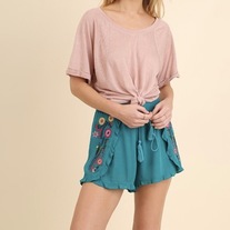 Embroidered Tassel Shorts