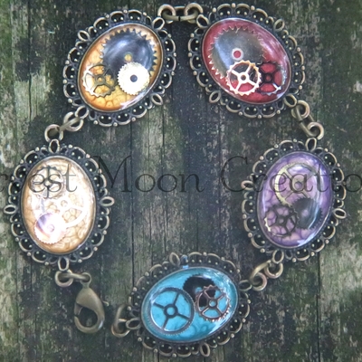 Rainbow steampunk bracelet