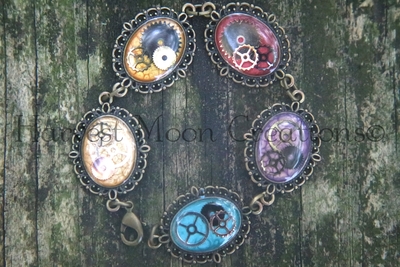 Rainbow steampunk bracelet