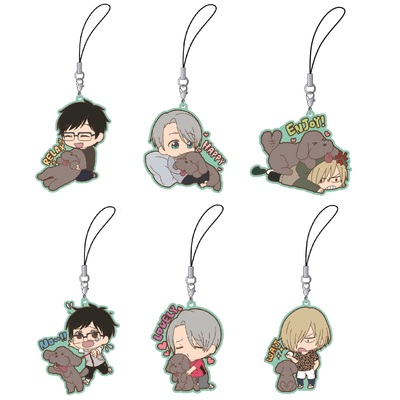 Yuri !!! on ice - rubber strap with makkachin - katsuki yuuri / victor nikiforov / yuri plisetsky - 