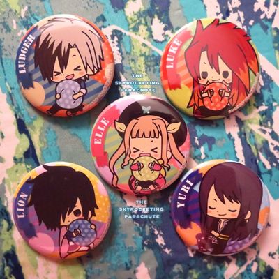 Tales of [ Abyss / Destiny / Xillia 2 / Vesperia ] Can Badge - Yuri Lowell / Elle Mel Mata / Ludger Will Kresnik / Lion Magnus / Luke fon Fabre - 