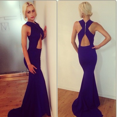 Prom dress long sexy royal blue mermaid evening party dresses e319