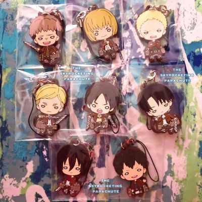Shingeki no kyojin / attack on titan - rubber strap - eren yeager / mikasa / erwin smith / jean kirstein / armin arlert / levi / bertolt hoover - 