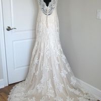 Mermaid Lace Wedding Dress,Light Champagne V-back Lace Bridal Dress - Thumbnail 3