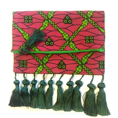 Fold over clutch with tassels - special order - vsa