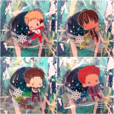 Yuri !!! on Ice - Acrylic Brooch / Badge - Michele Crispino / Otabek Altin / Phichit Chulanont / Christophe Giacometti - 
