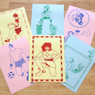 Booger brie postcard print set