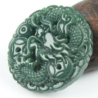 HETIAN Stone Chinese Dragon Lucky Amulet Pendant Necklace! - Thumbnail 2
