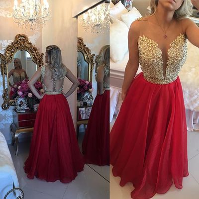 Fashion A-line O-neck Lace Appliques Beaded Long Prom Evening Dresses Sexy Prom Party Dresses E353