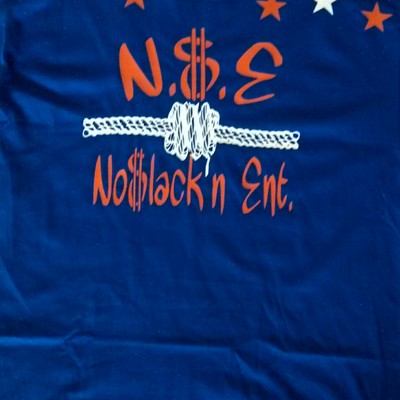 N$e no$lacknent. (royalblue,orange&white) business t-shirt.