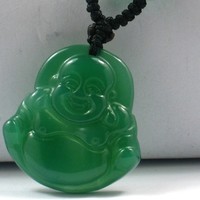 3pcs Chinese Buddha Lucky Amulet Pendants - Green Agate - With Free Cord/Necklace - Thumbnail 2