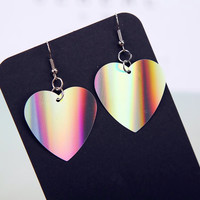 Hologram Heart Earrings - Thumbnail 1