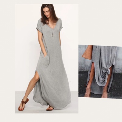 Womens vneck maxi dress