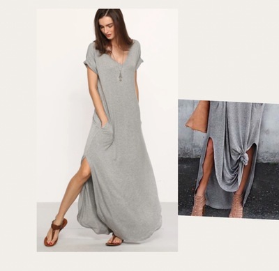 Womens Vneck Maxi Dress