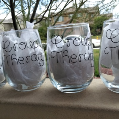 Group therapy small wine glasses