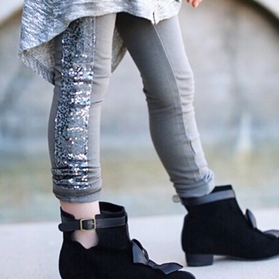 Sequin stripe leggings 