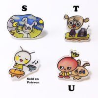 Handmade plastic pins - Small - Thumbnail 4