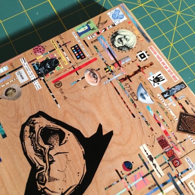 "the delinquent" 8x10" print on wood